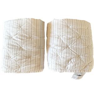 Pottery Barn Carter Striped Quilted King Sham Set in White/Flax Cotton NWOT